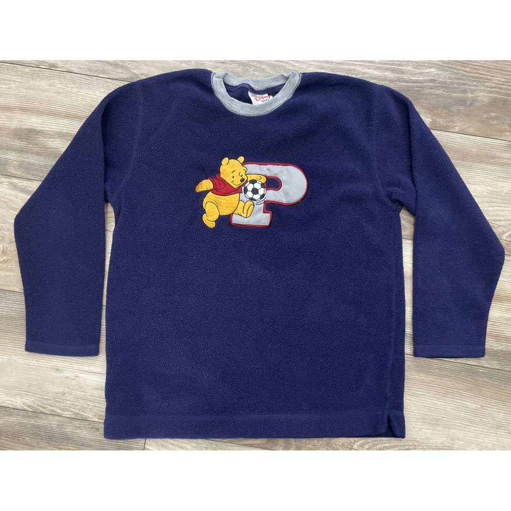 VTG The Disney Store Fleece Sweatshirt Youth L 10/12 Winnie the Pooh Soccer USA